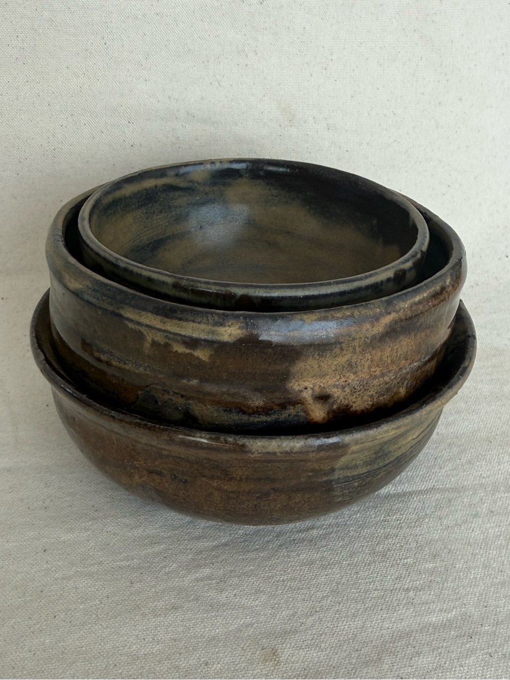 Handmade Nesting ceramic bowls, hand crafted Good Condition $200 USD - Picture 2 of 9